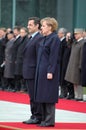 Nicolas Sarkozy, Angela Merkel Royalty Free Stock Photo