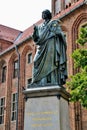 The Nicolaus Copernicus Monument in Torun - home town of astronomer Nicolaus Copernicus. Torun, Poland