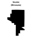 Nicollet outline map Royalty Free Stock Photo