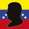 NicolÃÂ¡s Maduro silhouette portait on the venezuelan flag, Venezuela