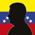 NicolÃÂ¡s Maduro silhouette portait on the venezuelan flag, Venezuela