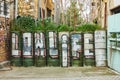 Barrels with graffiti of the Green Line in Nicosia