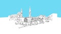 Nicosia Cyprus Lineart Vector Sketch