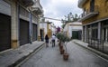 Nicosia, Cyprus on March 21, 2017: United Nations buffer zone Green line in Cyprus in Nicosia