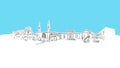 Nicosia Cyprus Skyline Panorama Vector Sketch