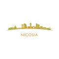 Nicosia skyline silhouette.
