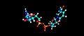 Nicotinamide adenine dinucleotide molecular structure isolated on black