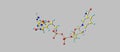 Nicotinamide adenine dinucleotide molecular structure isolated on grey