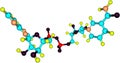 Nicotinamide adenine dinucleotide molecular structure isolated on white