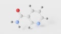 nicotinamide molecule 3d, molecular structure, ball and stick model, structural chemical formula niacinamide Royalty Free Stock Photo
