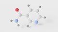 nicotinamide molecule 3d, molecular structure, ball and stick model, structural chemical formula niacinamide