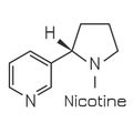 Nicotine molecule, vector illustration of chemical formula