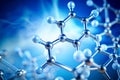 Nicotine Molecule Close-up on Light Blue Background with Space for Text Royalty Free Stock Photo
