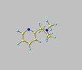 Nicotine molecule isolated on grey