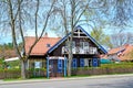 NIDA, LITHUANIA. AIKA Gallery on a spring day. Lithuanian text - AIKA Gallery Royalty Free Stock Photo