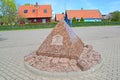 NIDA, LITHUANIA. The memorial sign `UNESCO` on the street of the village Royalty Free Stock Photo