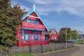 Nida, Neringa AUGUST 19, 2023. Lithuania. Colorful traditional baltic houses in Nida