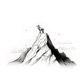 Nidog: A Creative Black And White Illustration Of A Wolf On A Volcano