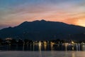 Nidri Lefkada from Greece by night. Landscape with Nydri harbour Royalty Free Stock Photo