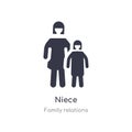 niece icon. isolated niece icon vector illustration from family relations collection. editable sing symbol can be use for web site