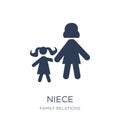 niece icon. Trendy flat vector niece icon on white background fr