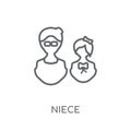 niece linear icon. Modern outline niece logo concept on white ba