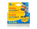 A multi-pack box of Kodak Ultramax 400 35mm camera film Royalty Free Stock Photo