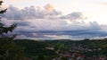 Niederstetten, Germany. Small town panorama before sunset Royalty Free Stock Photo
