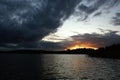 Niegocin lake Mazury Poland sunset on the lake