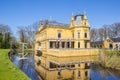 Nienoord house reflected in the pond in Leek