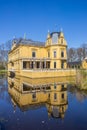 Nienoord house reflected in the pond in Leek