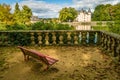 Nieul castle and bench Royalty Free Stock Photo