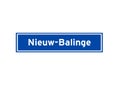 Nieuw-Balinge isolated Dutch place name sign. City sign from the Netherlands.