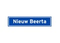 Nieuw Beerta isolated Dutch place name sign. City sign from the Netherlands.