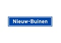 Nieuw-Buinen isolated Dutch place name sign. City sign from the Netherlands.