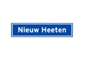 Nieuw Heeten isolated Dutch place name sign. City sign from the Netherlands.