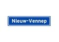 Nieuw-Vennep isolated Dutch place name sign. City sign from the Netherlands.