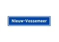 Nieuw-Vossemeer isolated Dutch place name sign. City sign from the Netherlands.