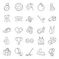 Sports, Soccer, Cricket Hand Drawn Vectors Set