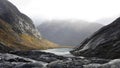 Nigardsbreen glacier lake valley in Autumn in Norway Royalty Free Stock Photo