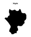 Nigde outline map Royalty Free Stock Photo