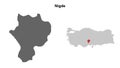 Nigde outline map Royalty Free Stock Photo