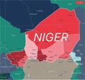 Niger country detailed editable map