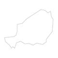 Niger dotted outline vector map