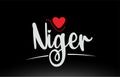 Niger country text typography logo icon design on black background