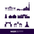 Niger Blue travel destination vector illustration
