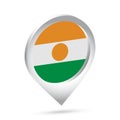 Niger flag 3d pin icon