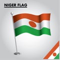 NIGER flag National flag of NIGER on a pole