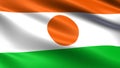 Niger flag, with waving fabric texture