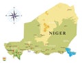 Niger highly detailed physical map